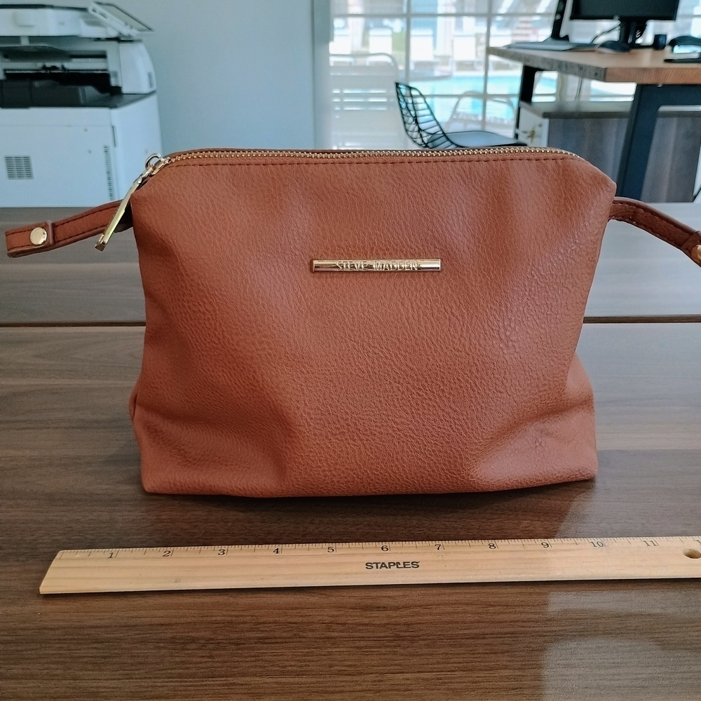 Steve Madden Tan Cosmetic Bag